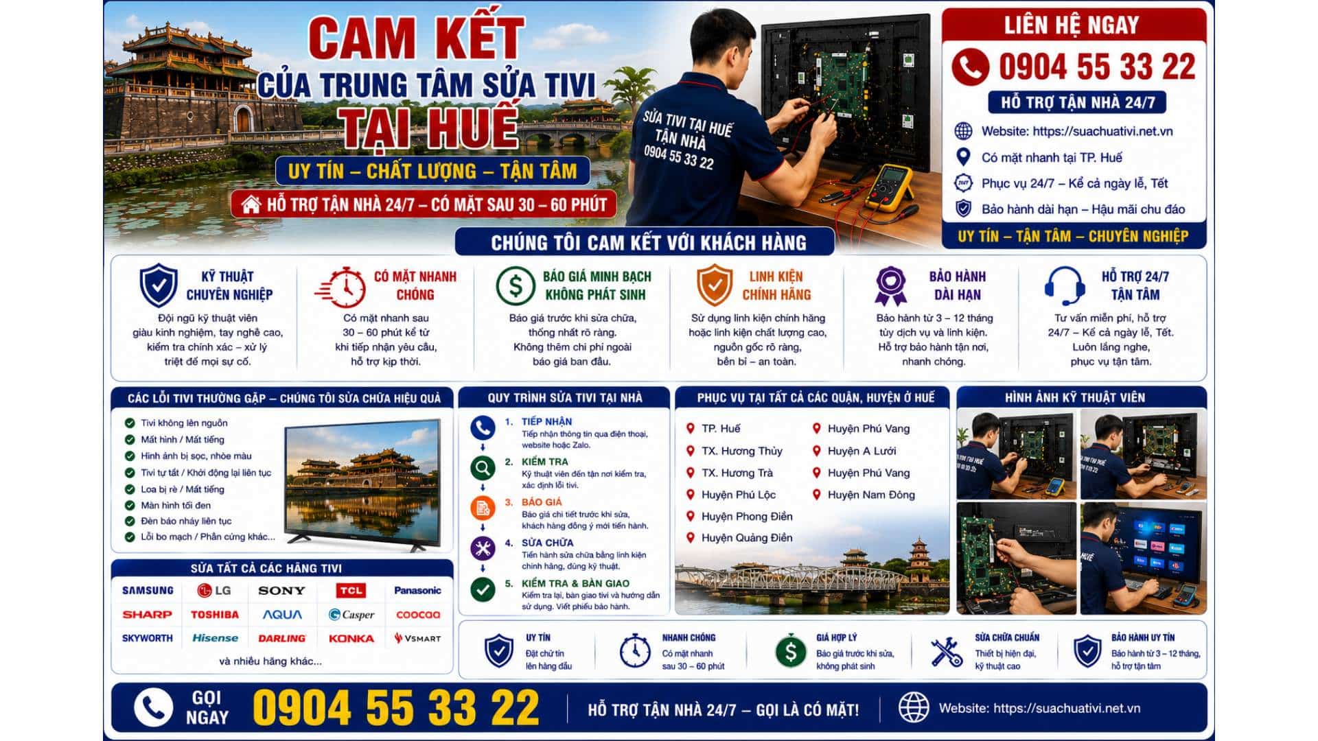 Cam kết của trung tâm sửa tivi tại Huế https://suachuativi.net.vn 0904 55 33 22 Uy Tín – Hỗ Trợ Tận Nhà 24/7