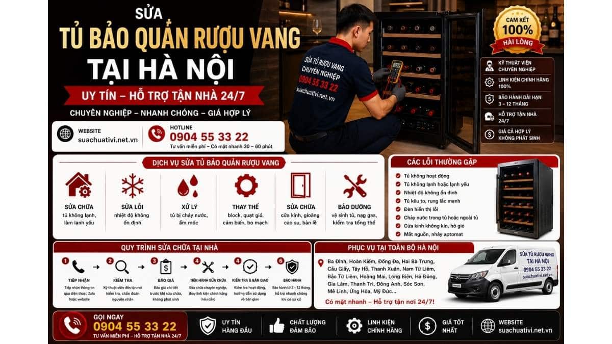 Sửa Tủ Bảo Quản Rượu Vang Tại Hà Nội suachuativi.net.vn 0904 55 33 22 Uy Tín – Hỗ Trợ Tận Nhà 24/7
