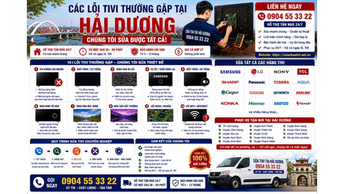 Các lỗi tivi thường gặp tại Hải Dương – Chúng tôi sửa được tất cả! https://suachuativi.net.vn 0904 55 33 22