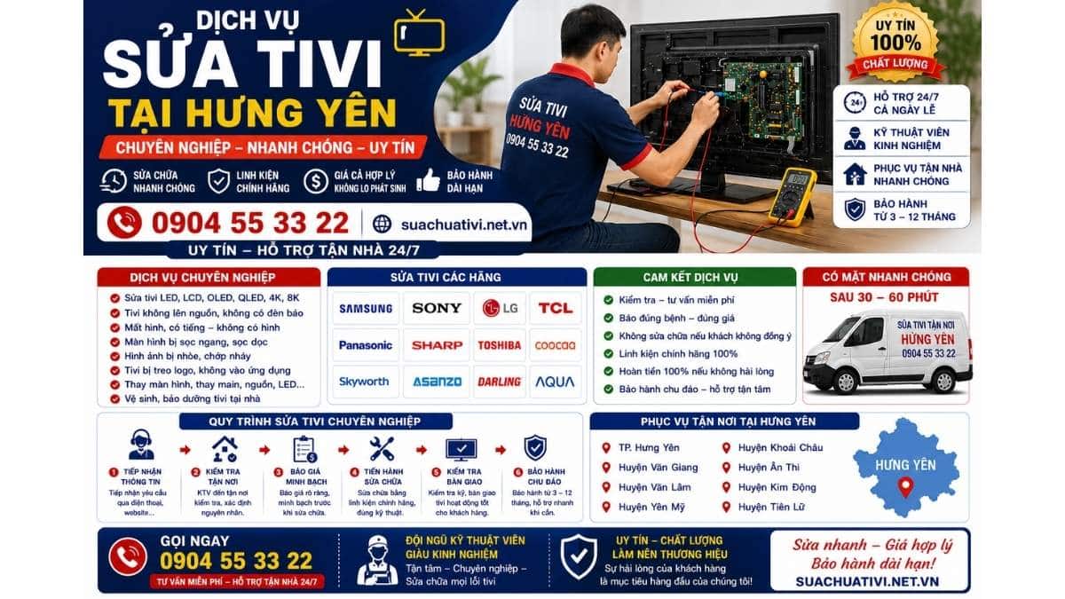 Dịch Vụ Sửa Tivi Tại Hưng Yên – Chuyên Nghiệp, Nhanh Chóng suachuativi.net.vn 0904 55 33 22 Uy Tín