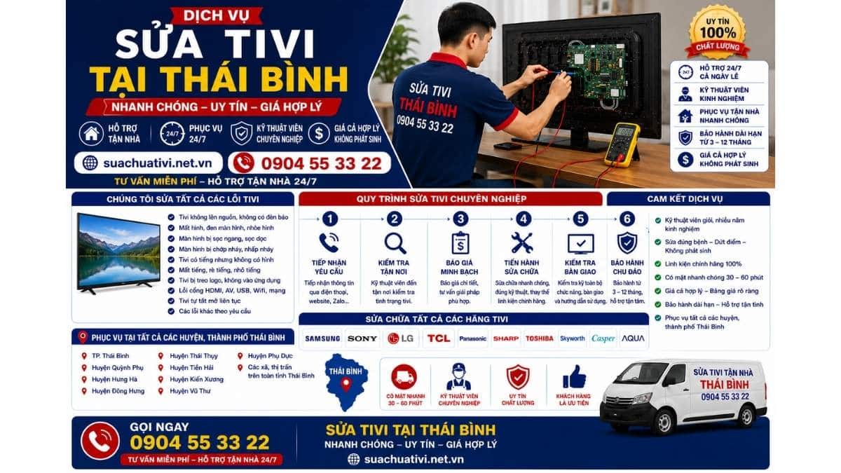 Dịch Vụ Sửa Tivi Tại Thái Bình – Nhanh Chóng, Uy Tín suachuativi.net.vn 0904 55 33 22