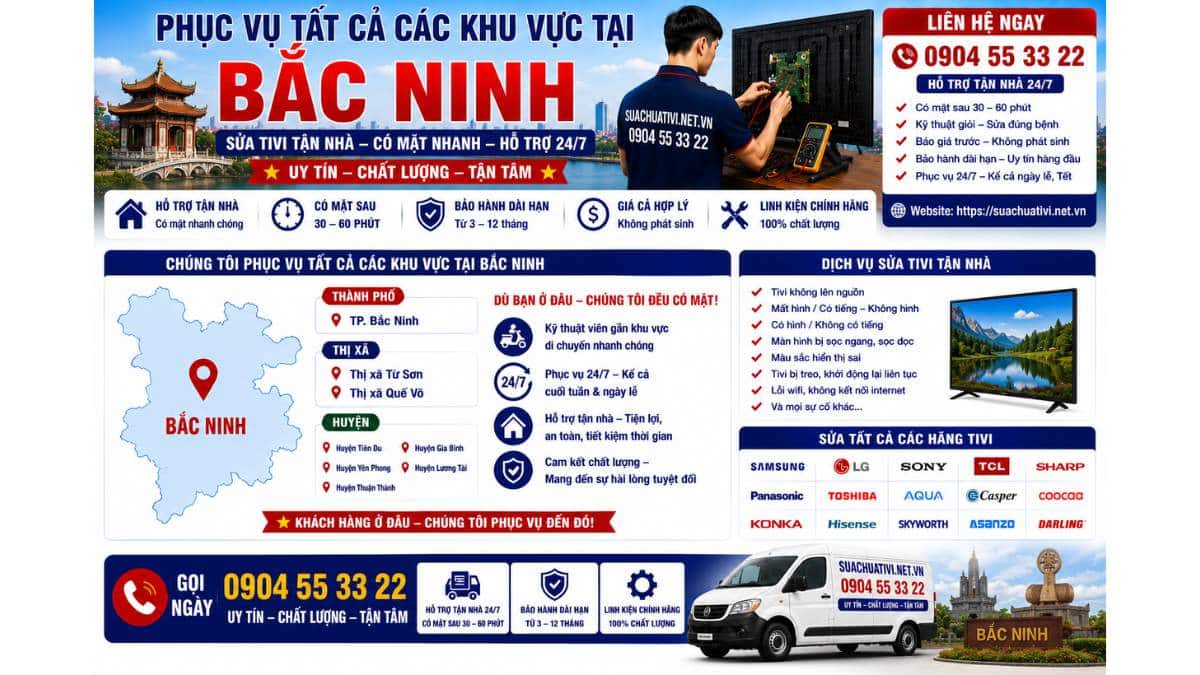 Phục vụ tất cả các khu vực tại Bắc Ninh https://suachuativi.net.vn 0904 55 33 22 Uy Tín – Hỗ Trợ Tận Nhà 24/7