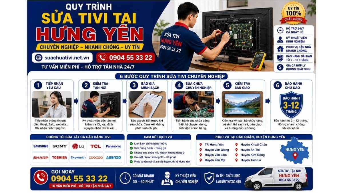 Quy Trình Sửa Tivi Tại Hưng Yên Chuyên Nghiệp, Nhanh Chóng suachuativi.net.vn 0904 55 33 22 Uy Tín