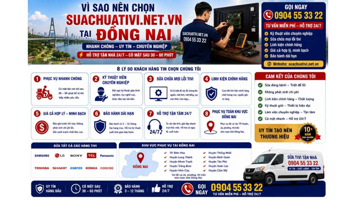 Vì sao nên chọn suachuativi.net.vn tại Đồng Nai Nhanh chóng https://suachuativi.net.vn 0904 55 33 22