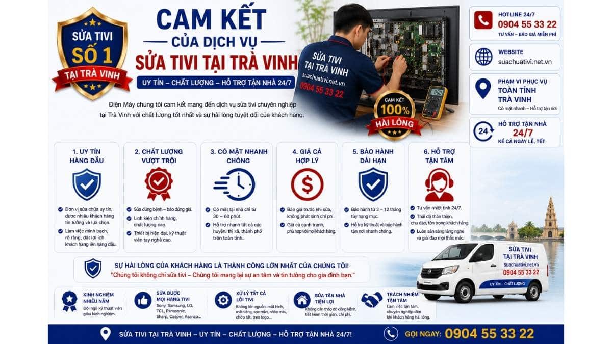 Cam Kết Của Dịch Vụ Sửa Tivi Tại Trà Vinh suachuativi.net.vn 0904 55 33 22 Uy Tín – Hỗ Trợ Tận Nhà 24/7