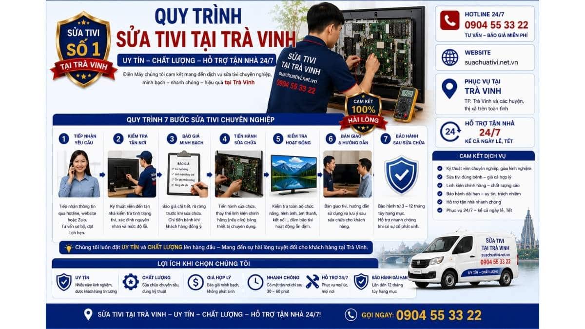 Quy Trình Sửa Tivi Tại Trà Vinh suachuativi.net.vn 0904 55 33 22 Uy Tín – Hỗ Trợ Tận Nhà 24/7