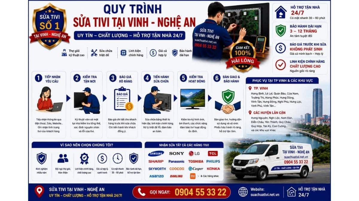 Quy Trình Sửa Tivi Tại Vinh Nghệ An suachuativi.net.vn 0904 55 33 22 Uy Tín – Hỗ Trợ Tận Nhà 24/7