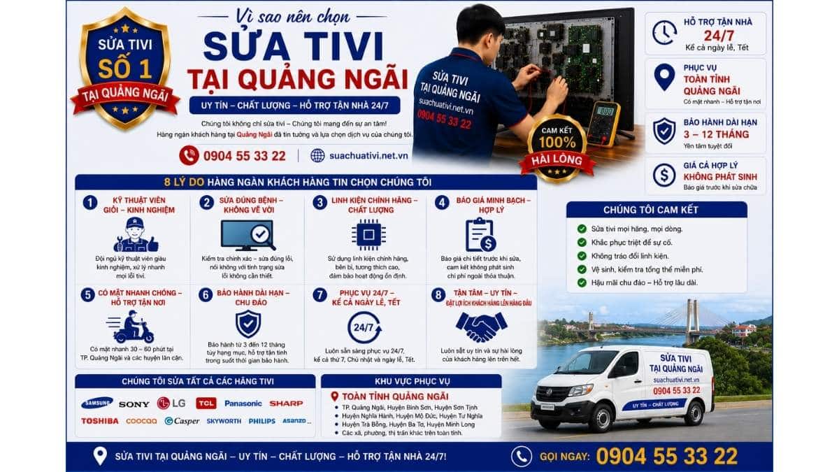 Vì Sao Nên Chọn Sửa Tivi Tại Quảng Ngãi Của Chúng Tôi suachuativi.net.vn 0904 55 33 22 Uy Tín – Hỗ Trợ Tận Nhà 24/7