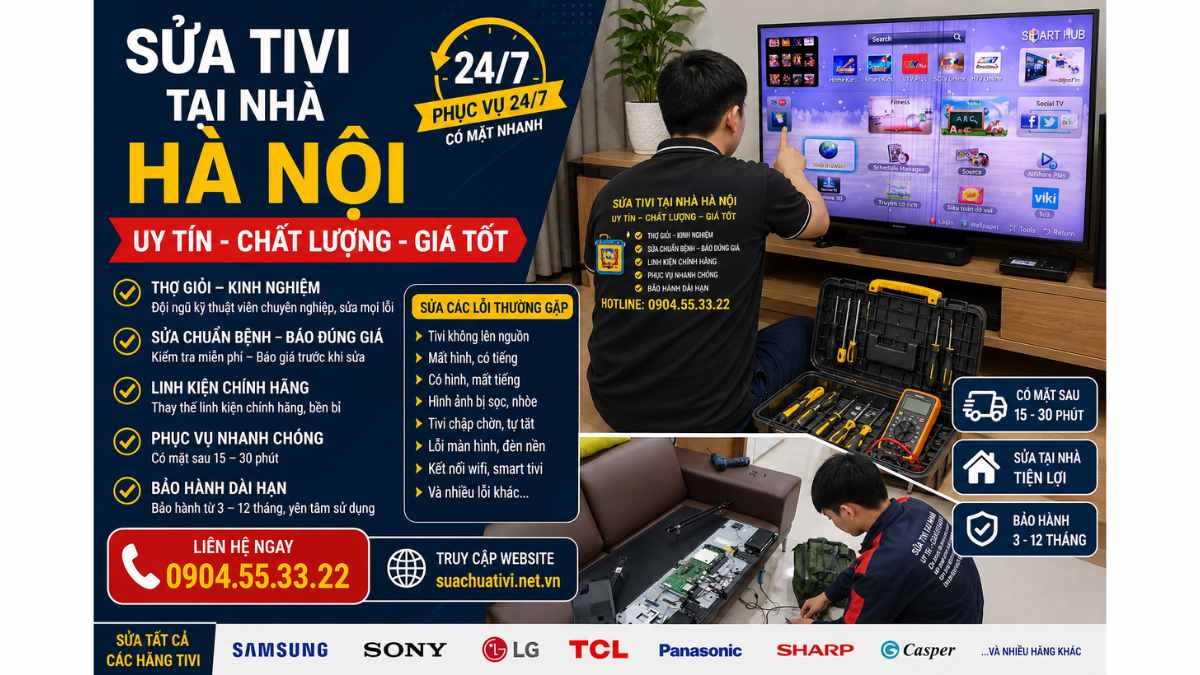 Các lỗi tivi thường gặp cần sửa tại nhà