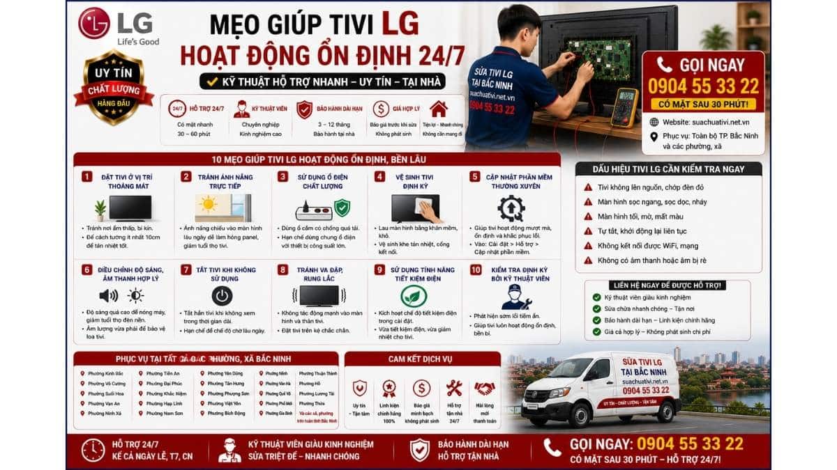Mẹo Giúp Tivi LG Hoạt Động Ổn Định 24/7, Kỹ Thuật Hỗ Trợ Nhanh suachuativi.net.vn 0904 55 33 22 Uy Tín
