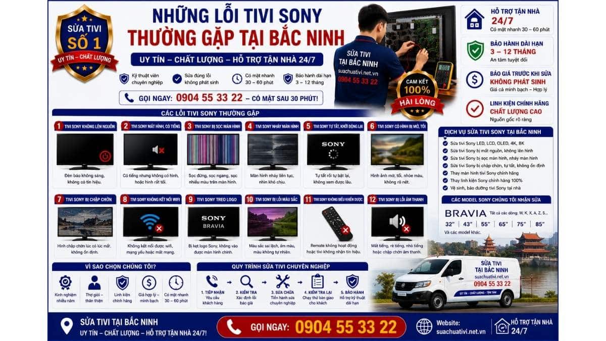 Những Lỗi Tivi Sony Thường Gặp Tại Bắc Ninh suachuativi.net.vn 0904 55 33 22 Uy Tín – Hỗ Trợ Tận Nhà 24/7