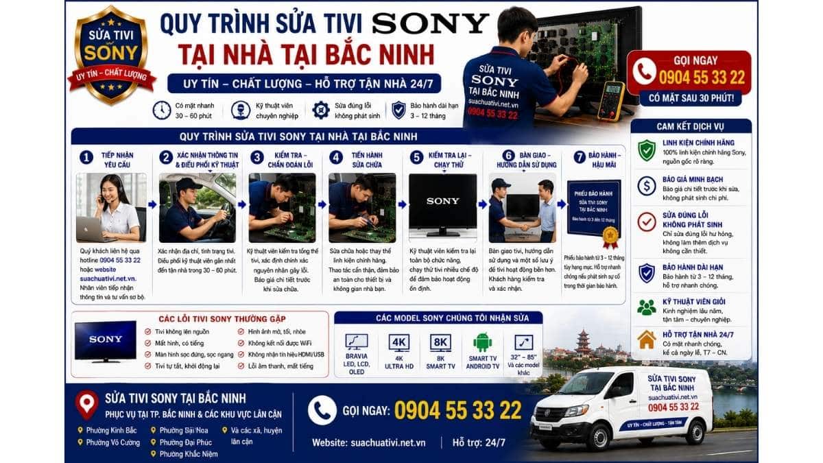Quy Trình Sửa Tivi Sony Tại Nhà Tại Bắc Ninh suachuativi.net.vn 0904 55 33 22 Uy Tín – Hỗ Trợ Tận Nhà 24/7